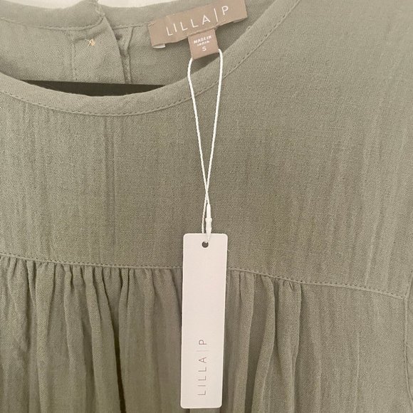 LILLA P CAP SLEEVE SHIFT DRESS ALOE SIZE S NWT - Picture 11 of 13